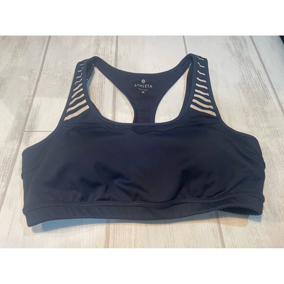 Medium Athleta Navy padded Sports Bra RN 54023 polyester spandex - Picture 3 of 11